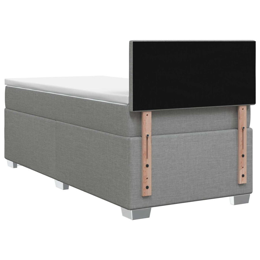 Boxspring Bed met Matras en LED Lichtgrijs 100 x 200 cm Stof