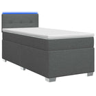 Boxspring bed 100x200 cm donkergrijs met matras en LED