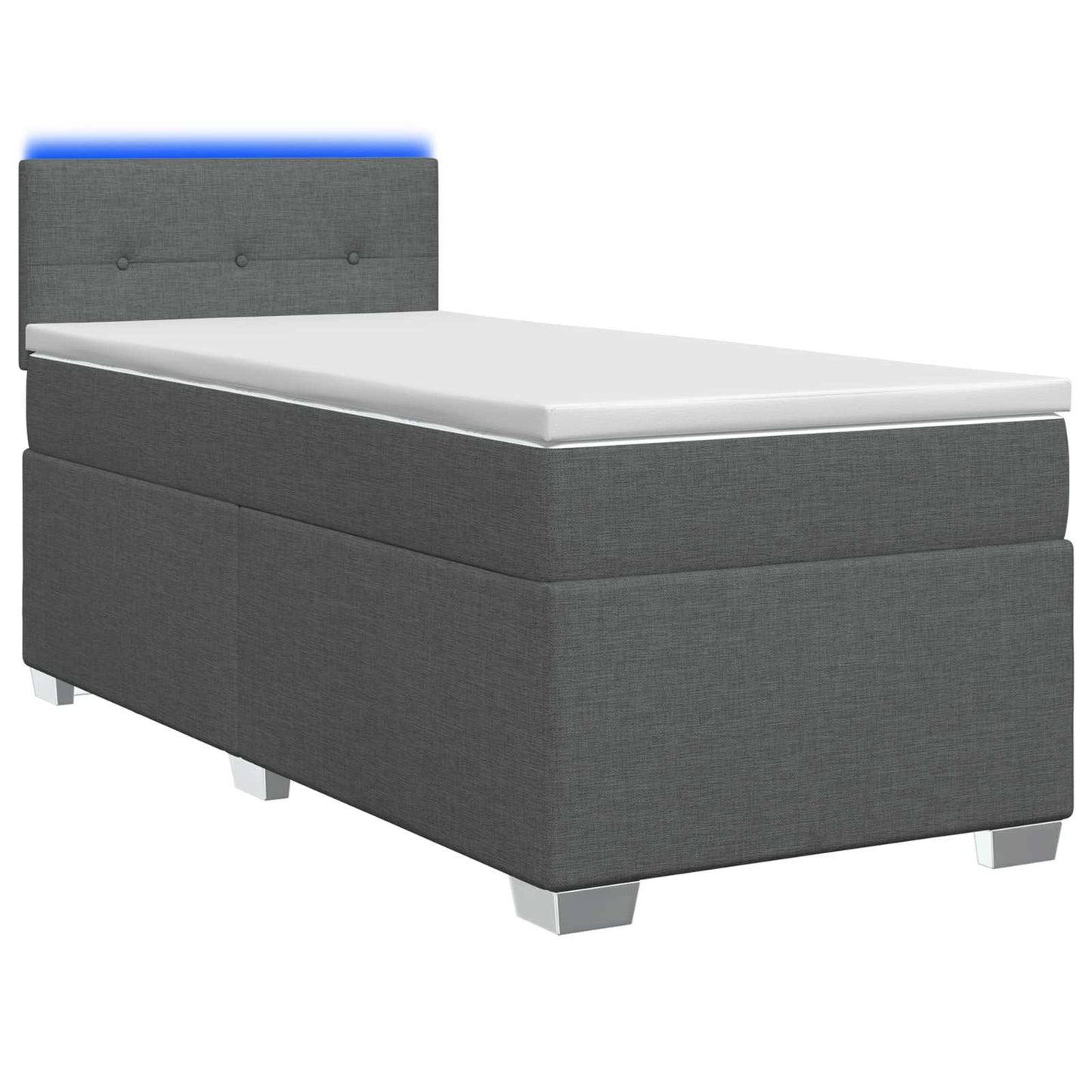 Boxspring Bed met Matras en LED Donkergrijs 100 x 200 cm Stof