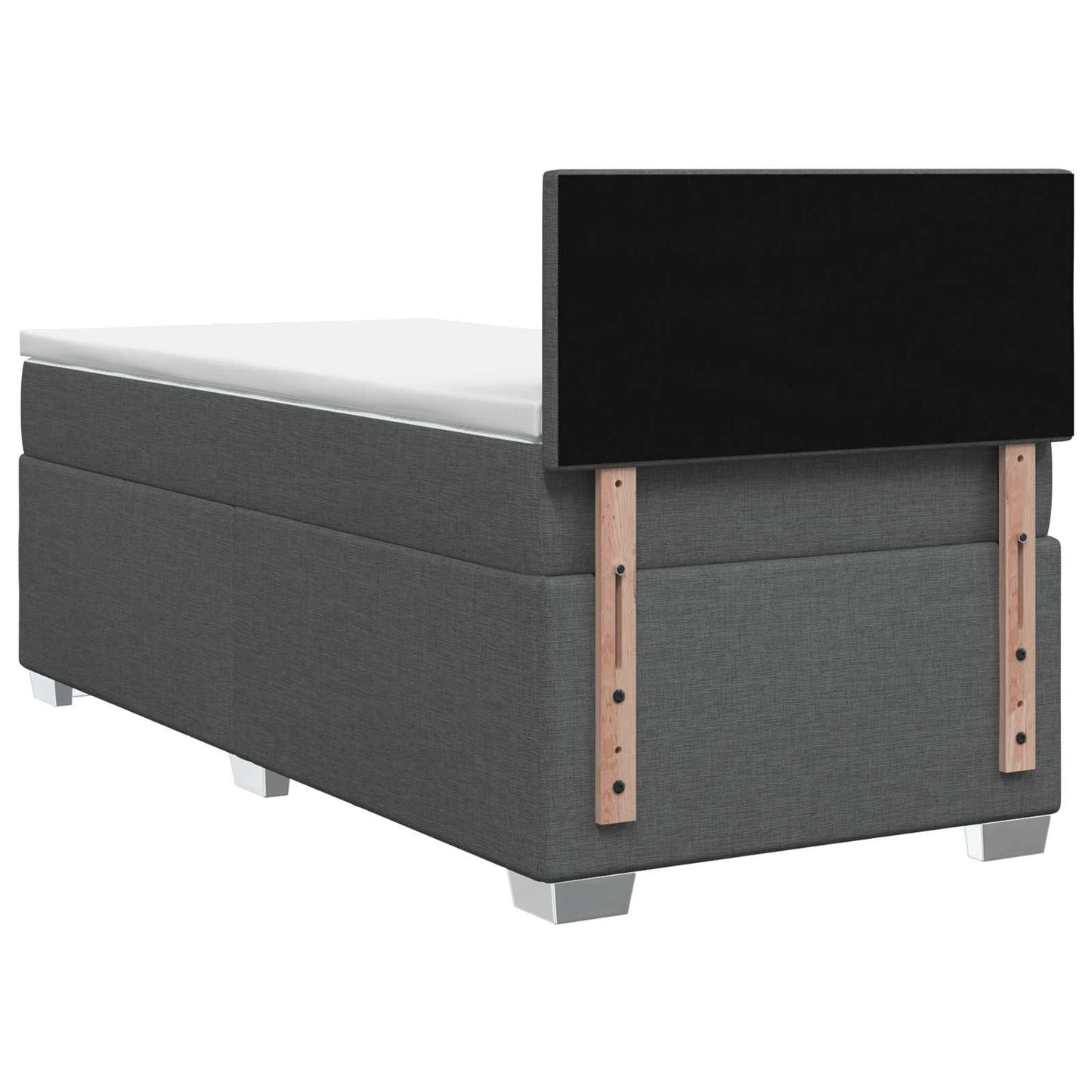 Boxspring Bed met Matras en LED Donkergrijs 100 x 200 cm Stof