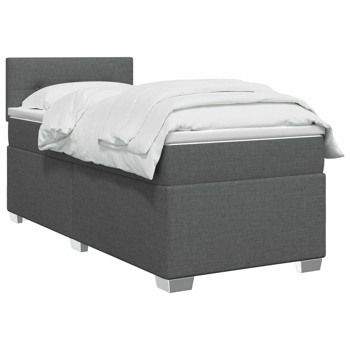 Boxspring Bed met Matras en LED Donkergrijs 100 x 200 cm Stof