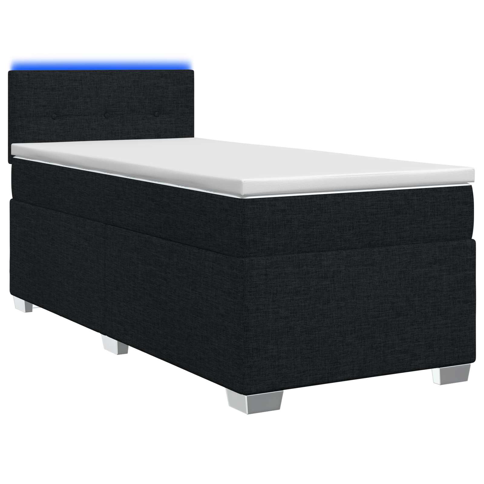 Boxspring Bed met Matras en LED Zwart 100 x 200 cm Stof