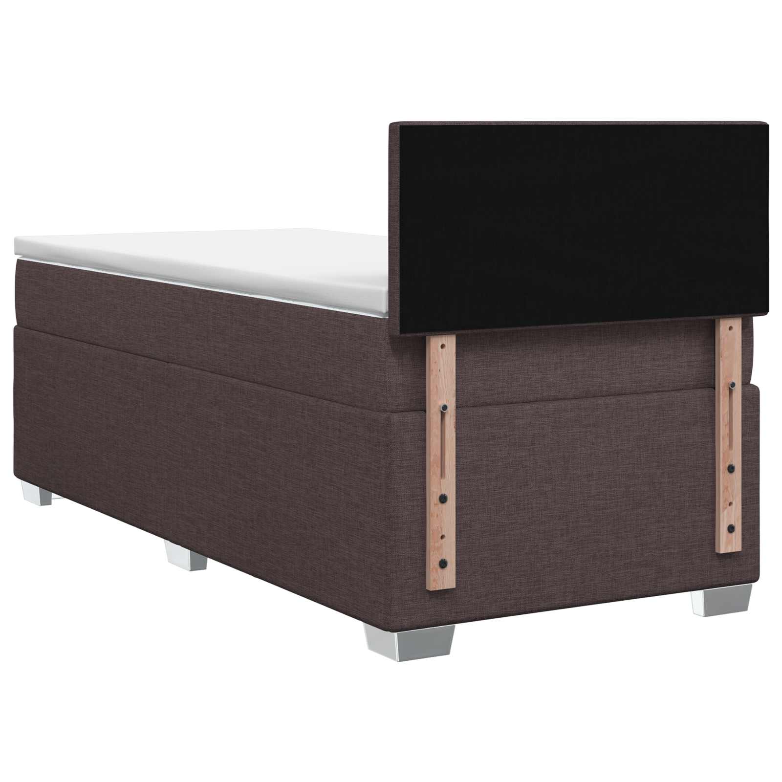 Boxspring Bed met Matras en LED Donkerbruin 100 x 200 cm Stof