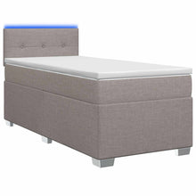 Boxspring Bed met Matras en LED Taupe 100 x 200 cm Stof