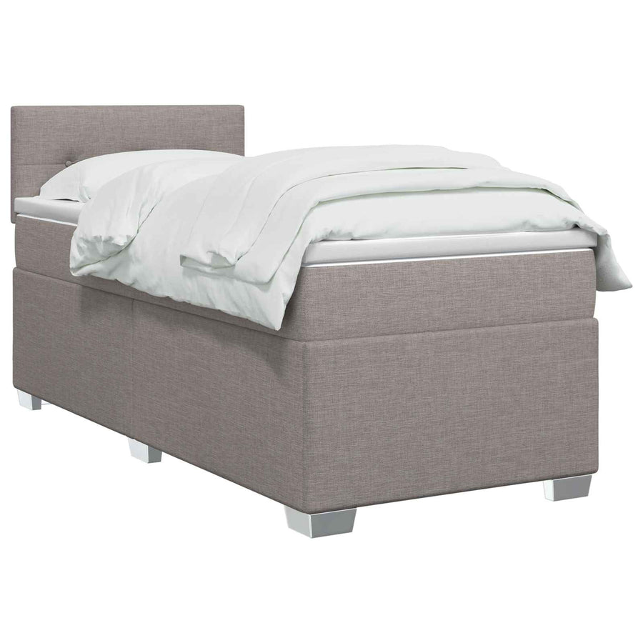 Boxspring Bed met Matras en LED Taupe 100 x 200 cm Stof