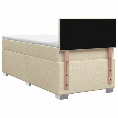 Boxspring Bed met Matras en LED Crèmekleurig 100 x 200 cm Stof