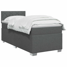 Boxspring Bed met Matras en LED Donkergrijs 100 x 200 cm Stof