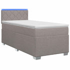Boxspringbed 100x200 cm taupe met matras en led