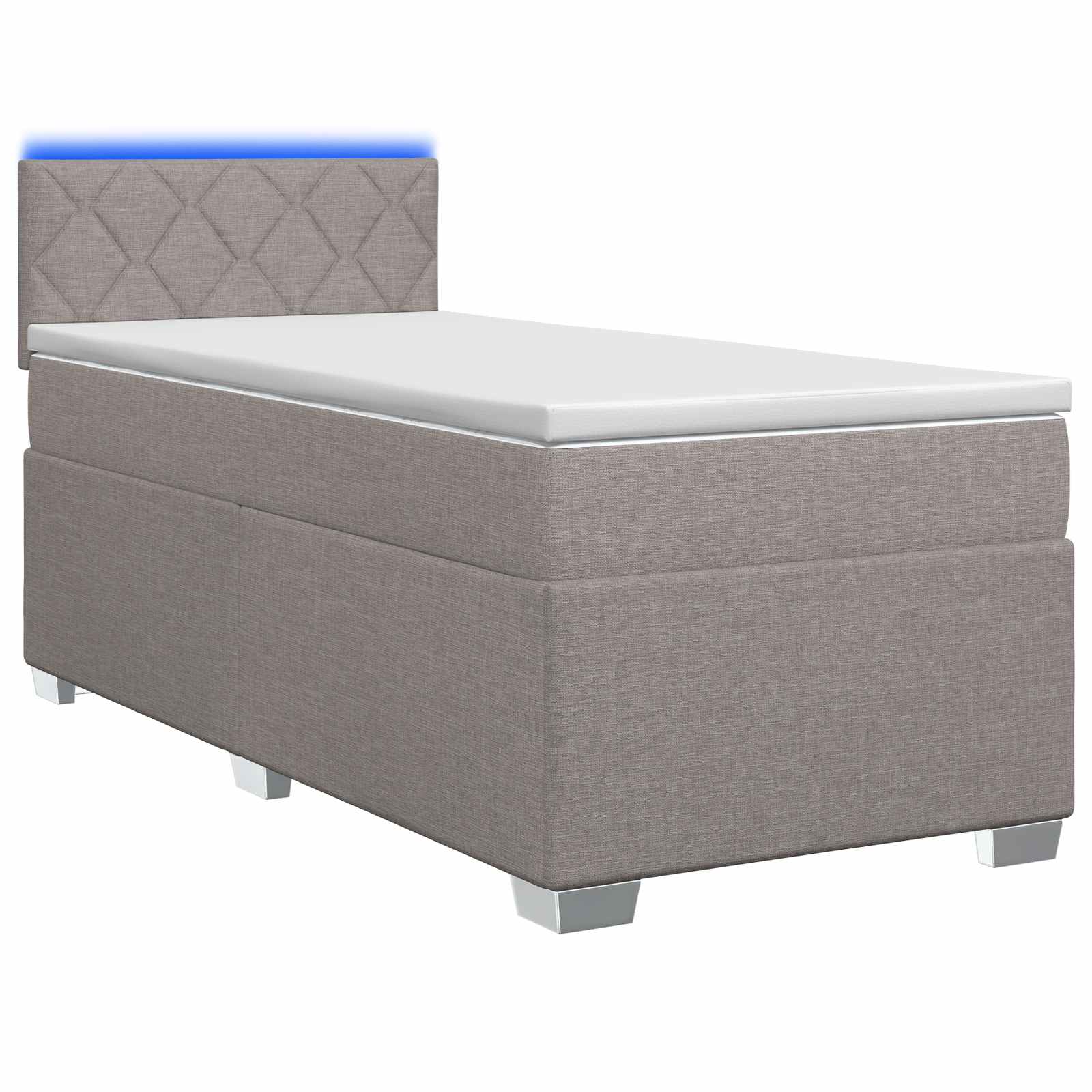 Boxspring Bed met Matras en LED Taupe 100 x 200 cm Stof