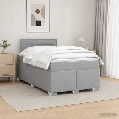 Boxspring Bed met Matras en LED Lichtgrijs 120 x 200 cm Stof