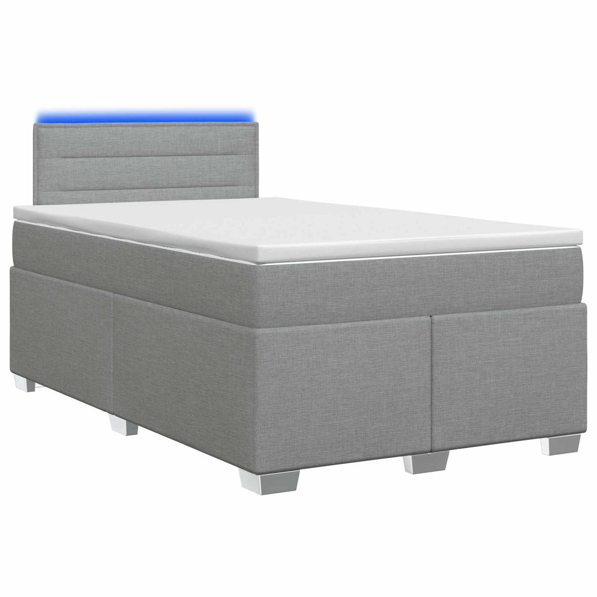 Boxspring Bed met Matras en LED Lichtgrijs 120 x 190 cm Stof