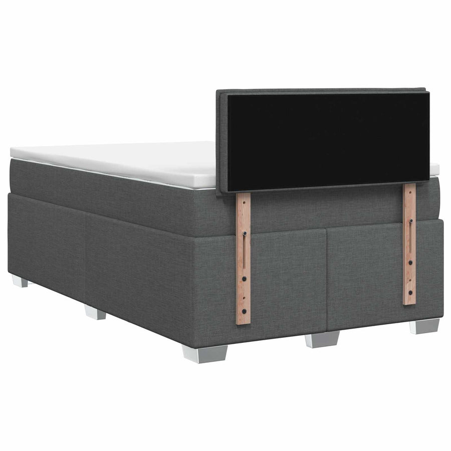 Boxspring Bed met Matras en LED Donkergrijs 120 x 190 cm Stof