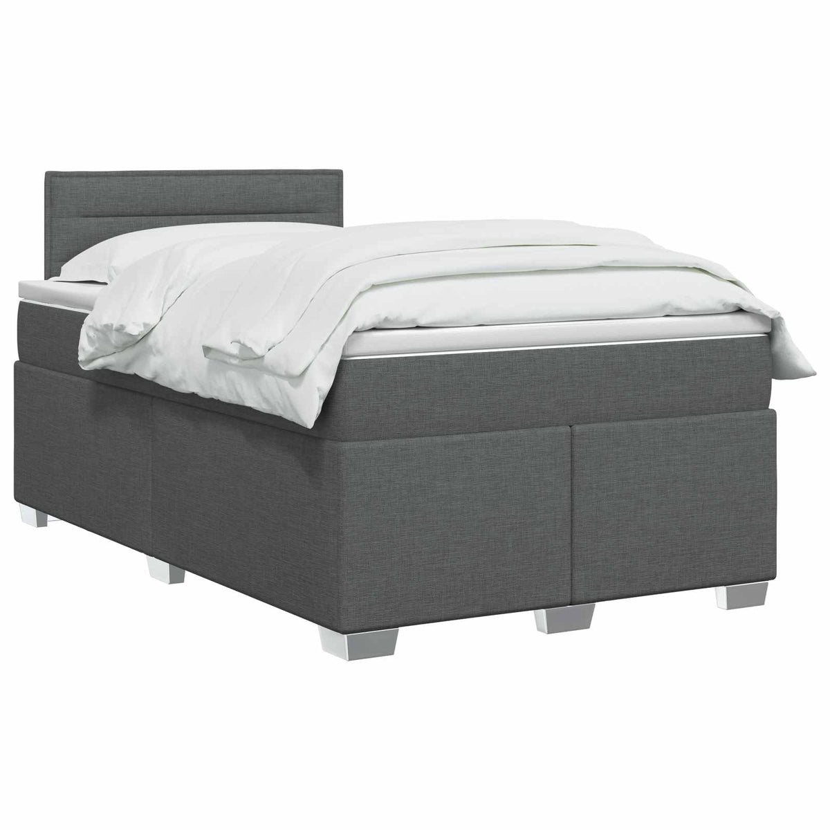 Boxspring Bed met Matras en LED Donkergrijs 120 x 190 cm Stof