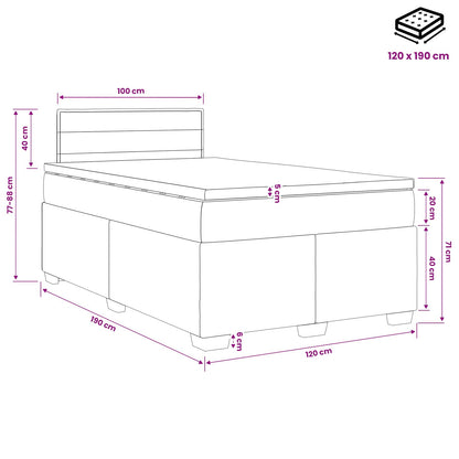 Boxspring Bed met Matras en LED Zwart 120 x 190 cm Stof