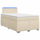 Boxspring Bed met Matras en LED Crèmekleurig 120 x 190 cm Stof