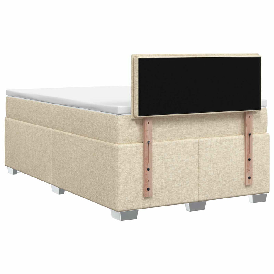 Boxspring Bed met Matras en LED Crèmekleurig 120 x 190 cm Stof