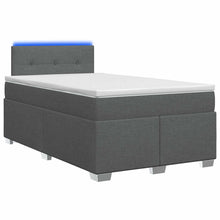 Boxspring Bed met Matras en LED Donkergrijs 120 x 190 cm Stof