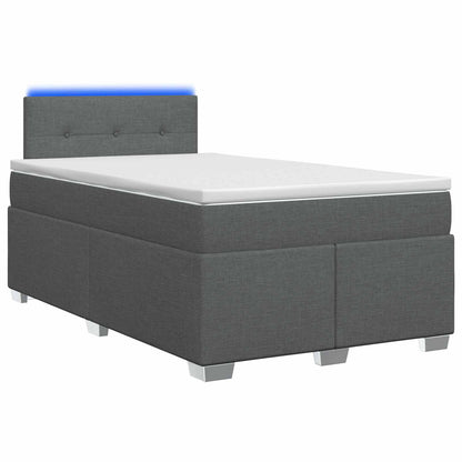 Boxspring Bed met Matras en LED Donkergrijs 120 x 190 cm Stof