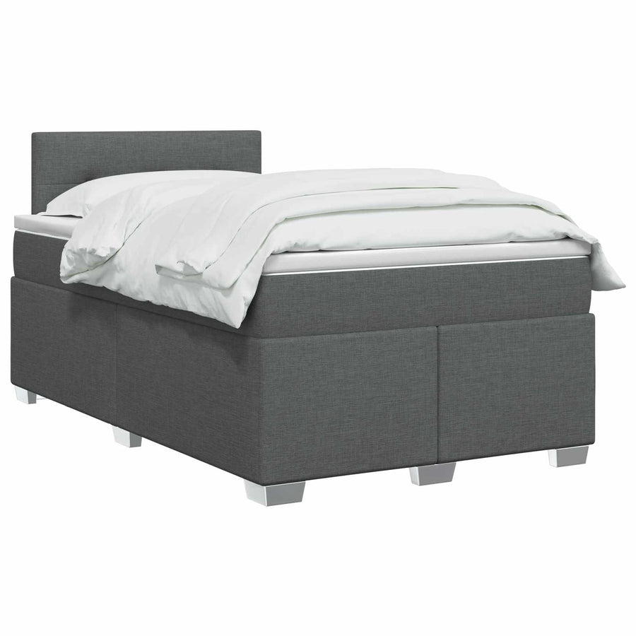 Boxspring Bed met Matras en LED Donkergrijs 120 x 190 cm Stof