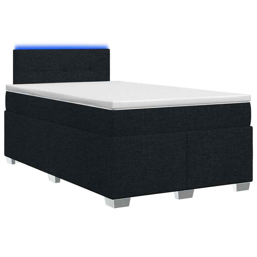 Boxspring Bed met Matras en LED Zwart 120 x 190 cm Stof