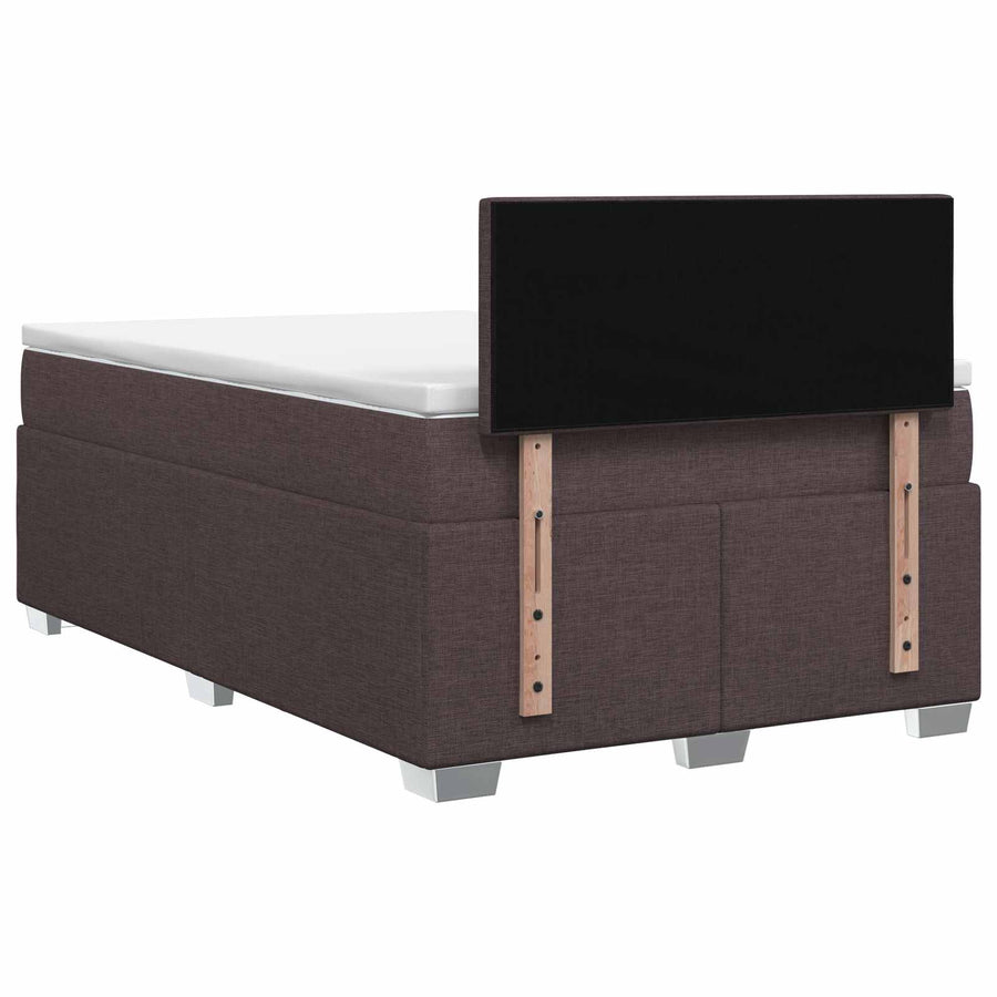 Boxspring Bed met Matras en LED Donkerbruin 120 x 190 cm Stof