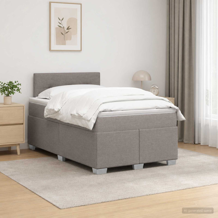Boxspring Bed met Matras en LED Taupe 120 x 190 cm Stof