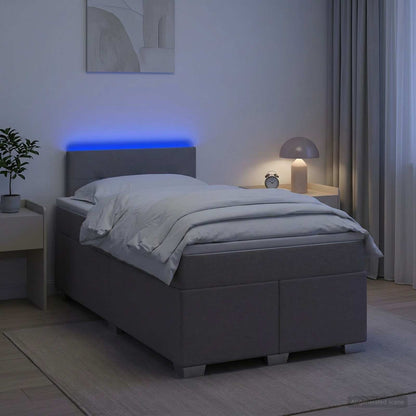 Boxspring Bed met Matras en LED Taupe 120 x 190 cm Stof