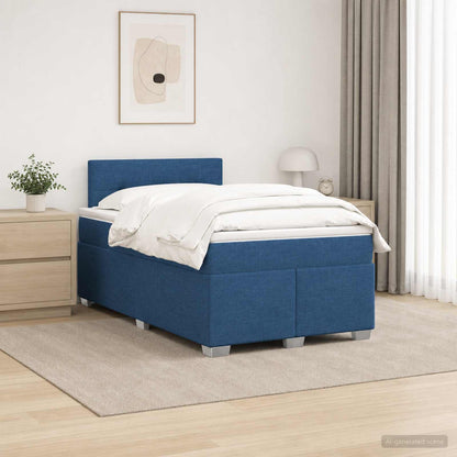 Boxspring Bed met Matras en LED Blauw 120 x 190 cm Stof