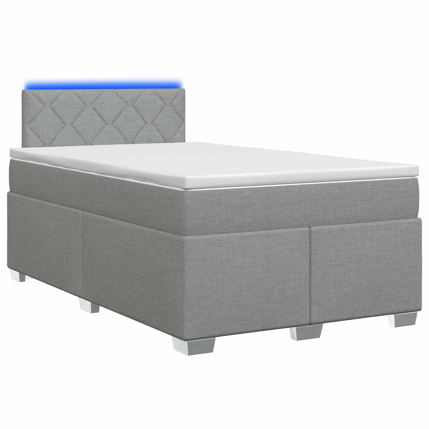 Boxspring Bed met Matras en LED Lichtgrijs 120 x 190 cm Stof
