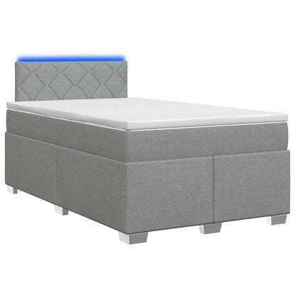 Boxspring Bed met Matras en LED Lichtgrijs 120 x 190 cm Stof