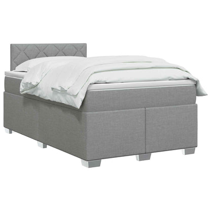 Boxspring Bed met Matras en LED Lichtgrijs 120 x 190 cm Stof