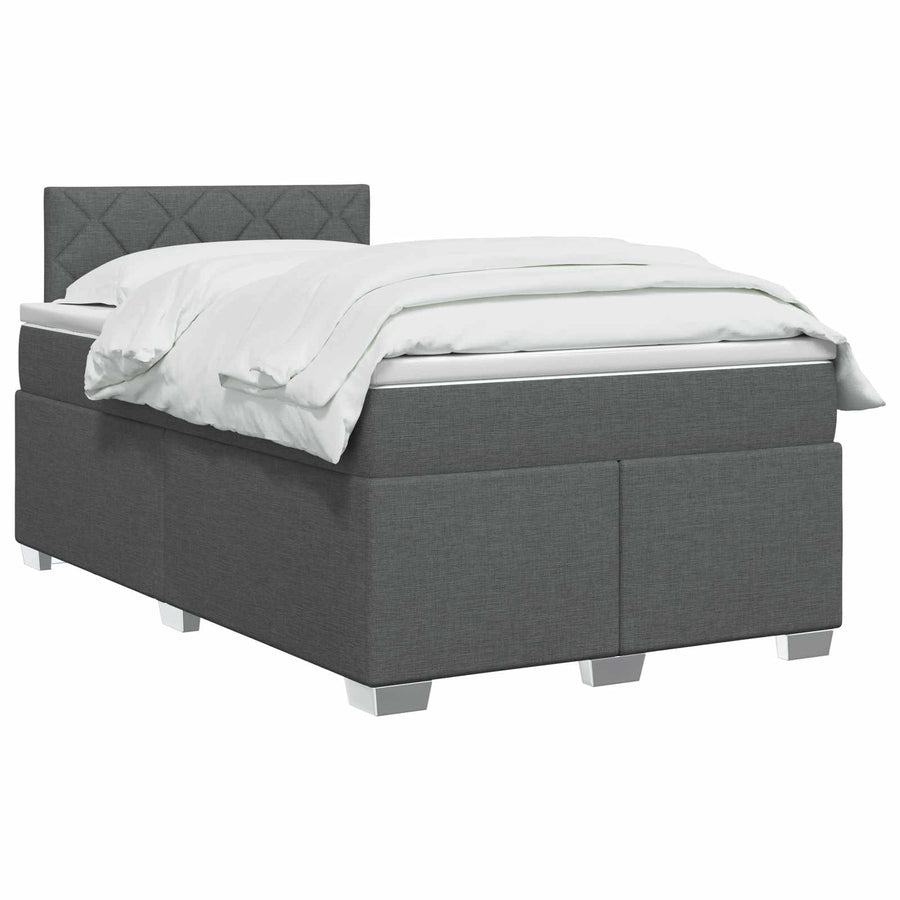 Boxspring Bed met Matras en LED Donkergrijs 120 x 190 cm Stof