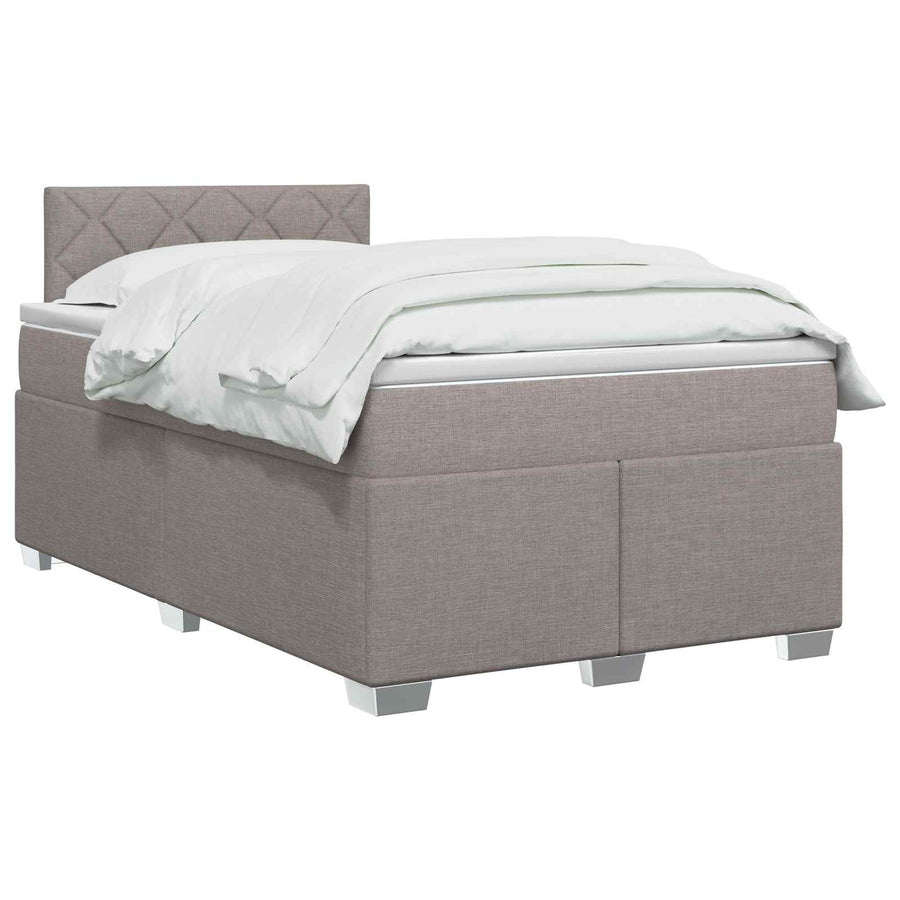 Boxspring Bed met Matras en LED Taupe 120 x 190 cm Stof