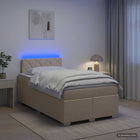 Boxspring bed 120x190 cm crèmekleurig stof