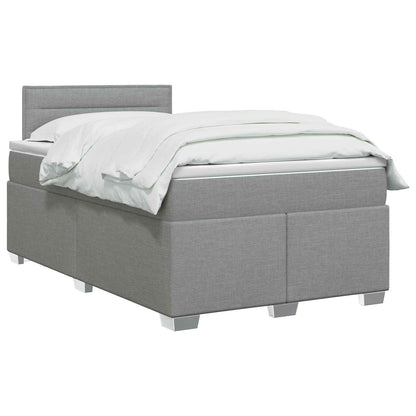Boxspring Bed met Matras en LED Lichtgrijs 120 x 200 cm Stof