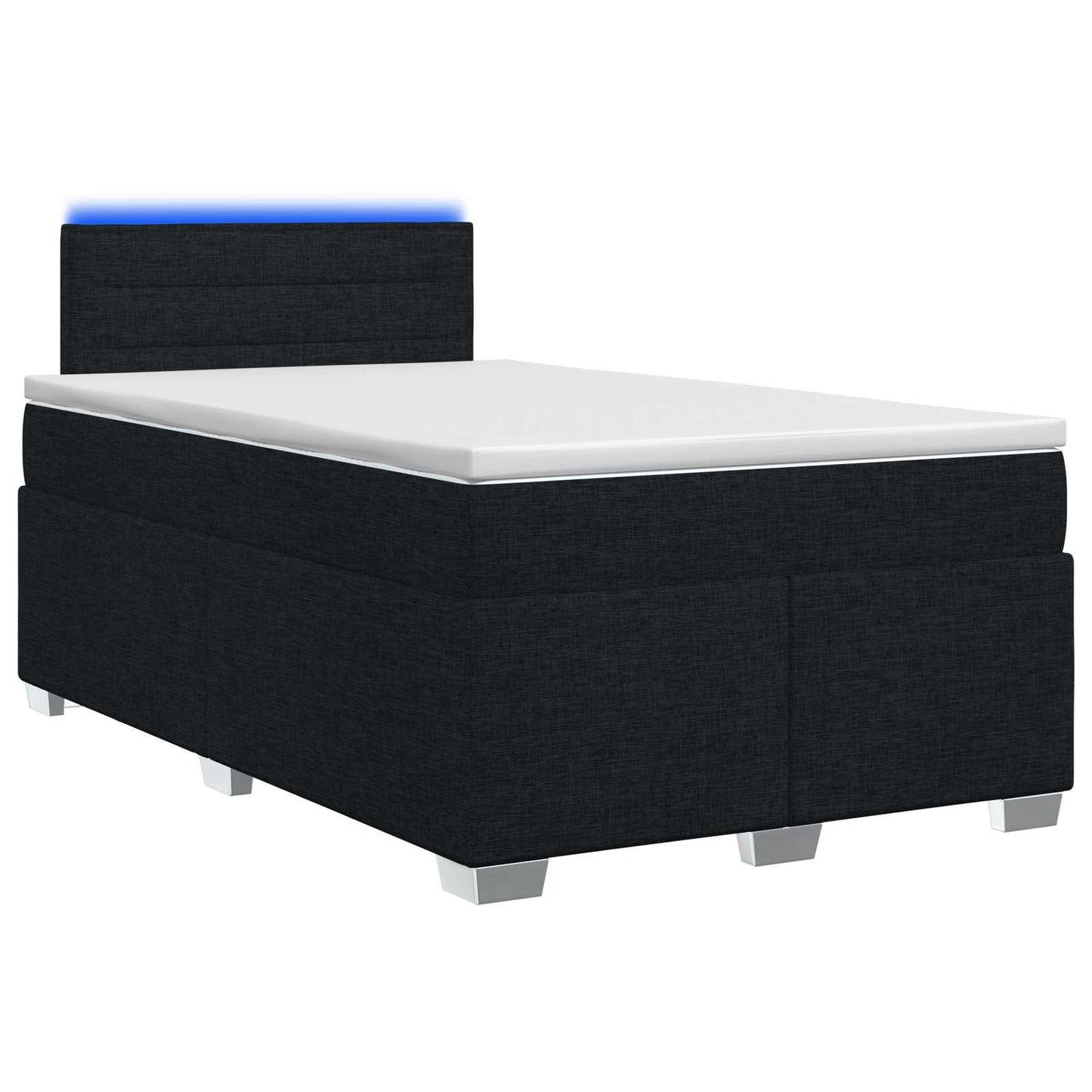 Boxspring Bed met Matras en LED Zwart 120 x 200 cm Stof