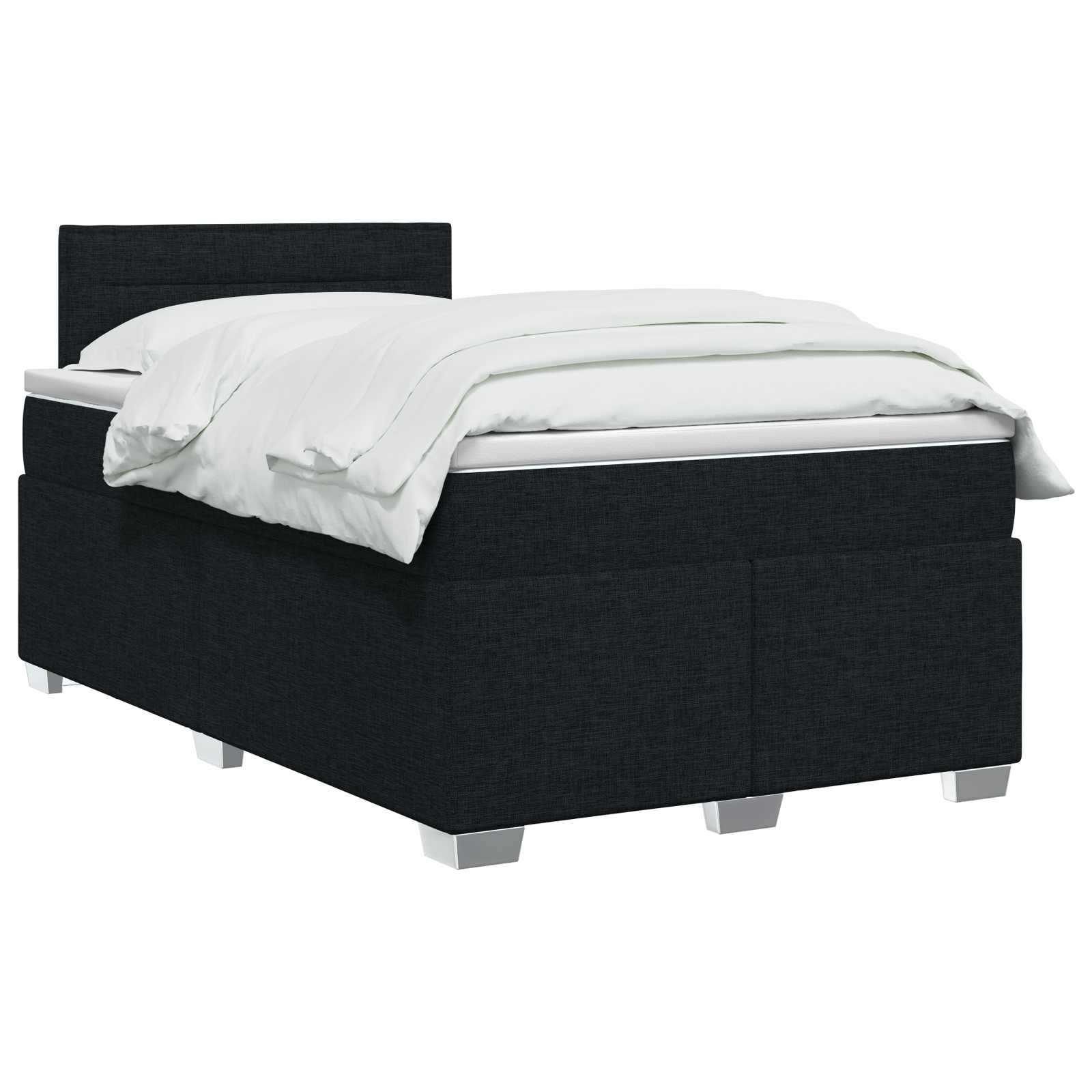 Boxspring Bed met Matras en LED Zwart 120 x 200 cm Stof