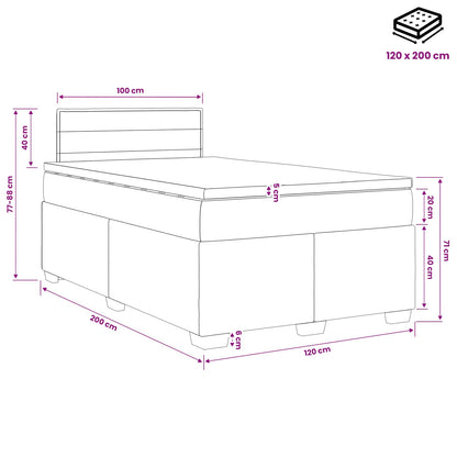 Boxspring Bed met Matras en LED Zwart 120 x 200 cm Stof
