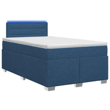 Boxspring Bed met Matras en LED Blauw 120 x 200 cm Stof