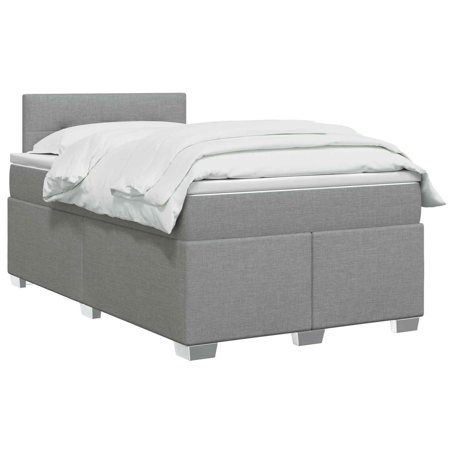 Boxspring Bed met Matras en LED Lichtgrijs 120 x 200 cm Stof
