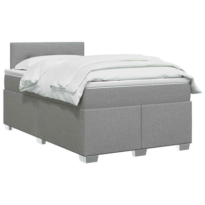 Boxspring Bed met Matras en LED Lichtgrijs 120 x 200 cm Stof