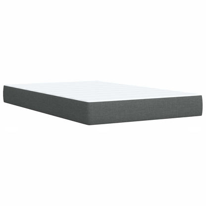 Boxspring Bed met Matras en LED Donkergrijs 120 x 200 cm Stof