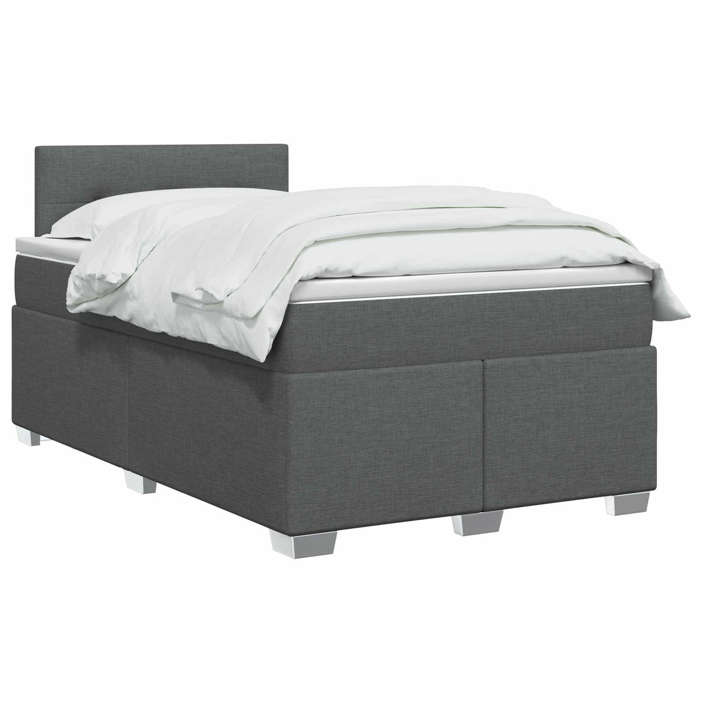 Boxspring Bed met Matras en LED Donkergrijs 120 x 200 cm Stof