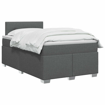 Boxspring Bed met Matras en LED Donkergrijs 120 x 200 cm Stof