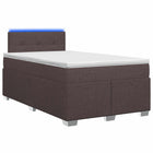 Boxspringbed 120x200 cm donkerbruin met matras en LED