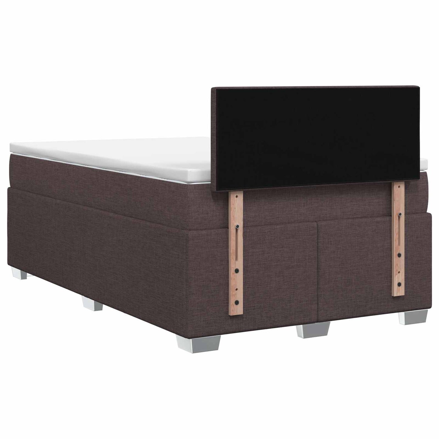 Boxspring Bed met Matras en LED Donkerbruin 120 x 200 cm Stof