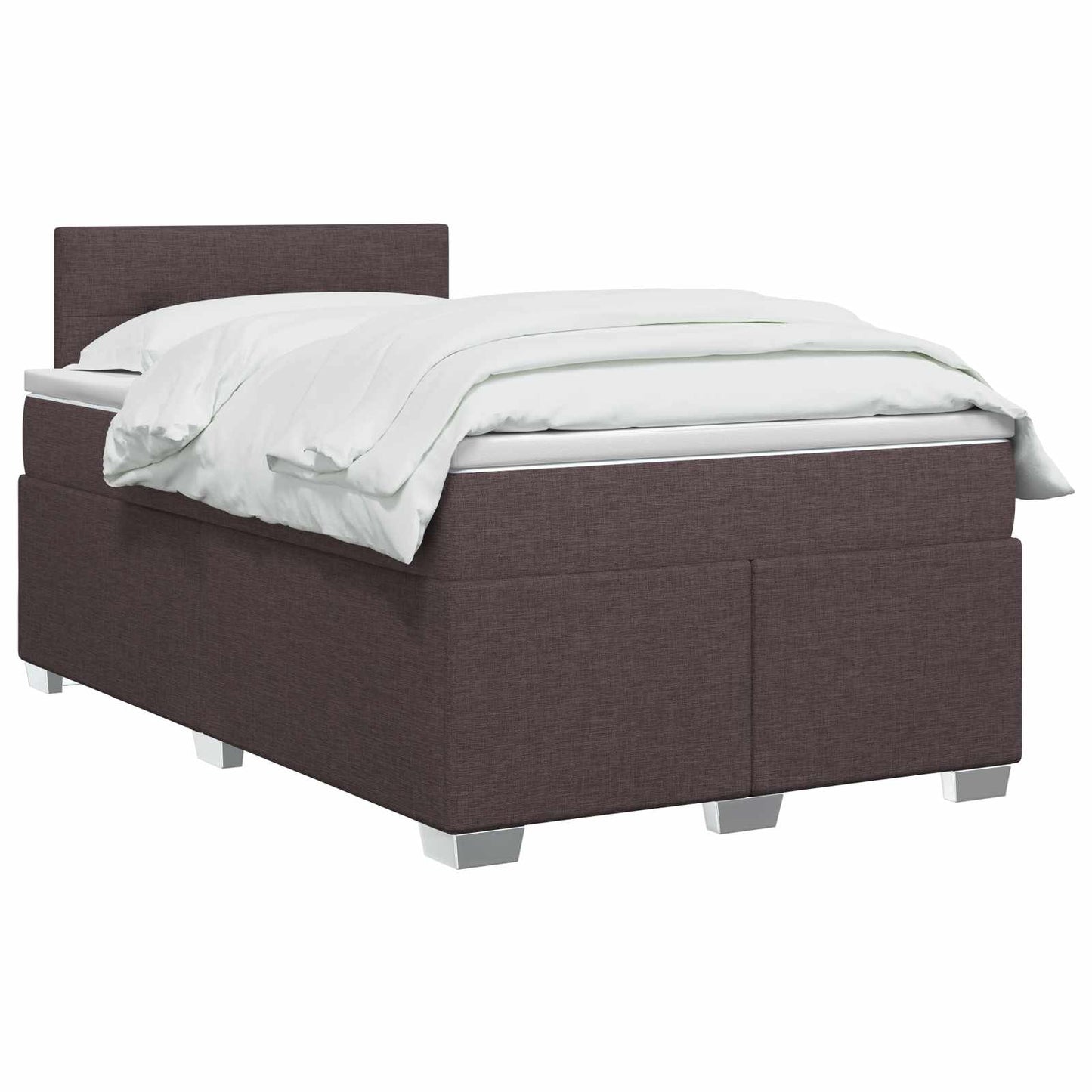Boxspring Bed met Matras en LED Donkerbruin 120 x 200 cm Stof