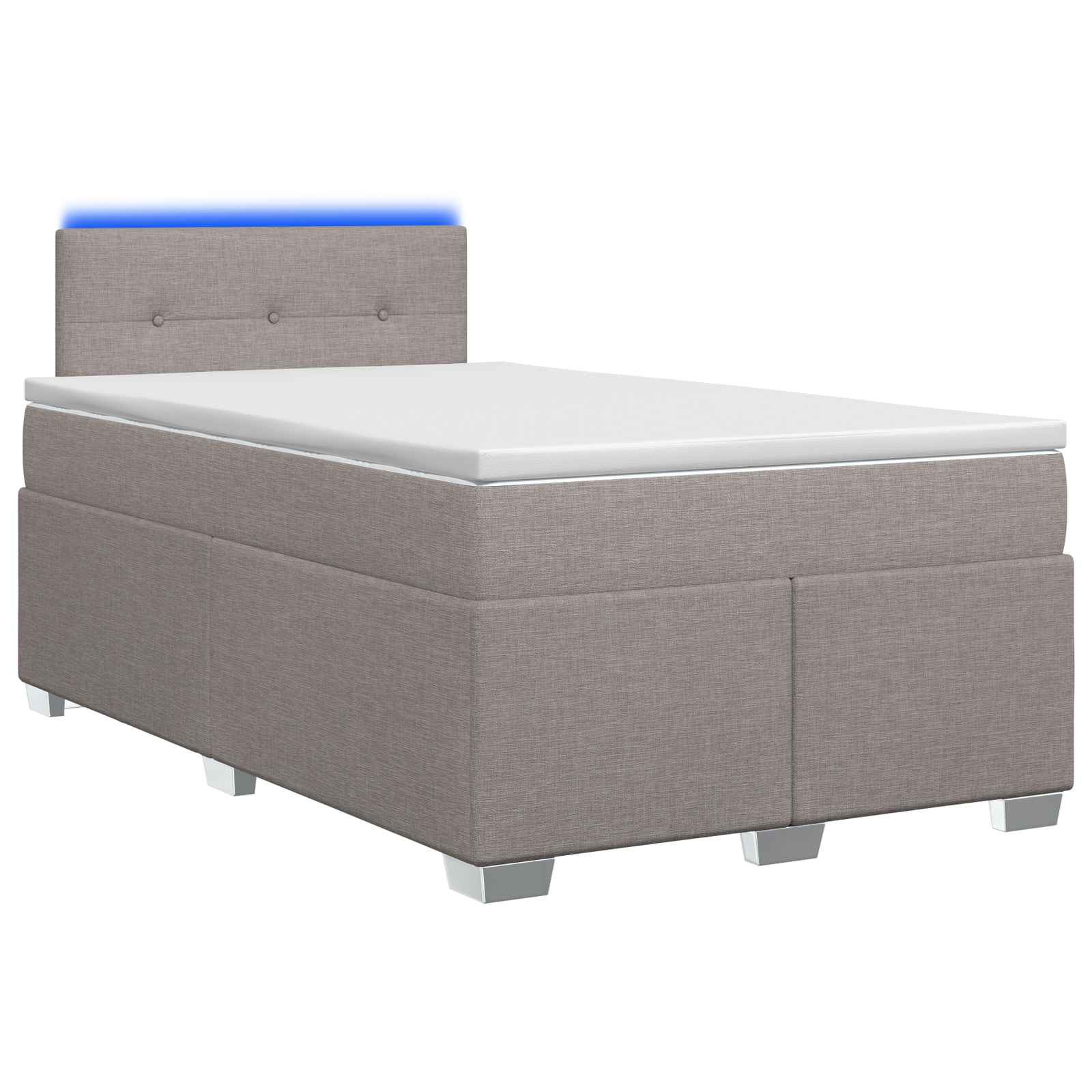 Boxspring Bed met Matras en LED Taupe 120 x 200 cm Stof