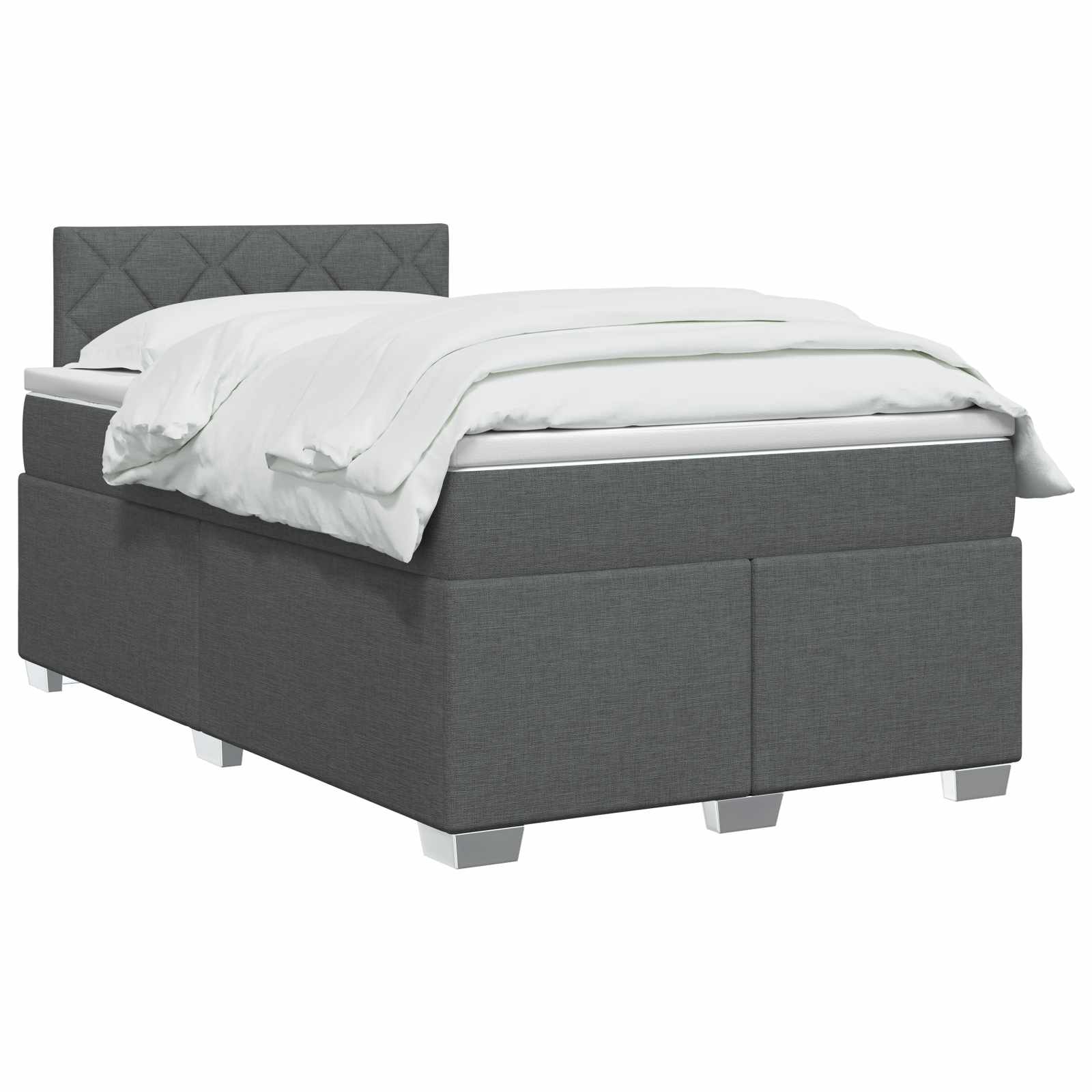 Boxspring Bed met Matras en LED Donkergrijs 120 x 200 cm Stof