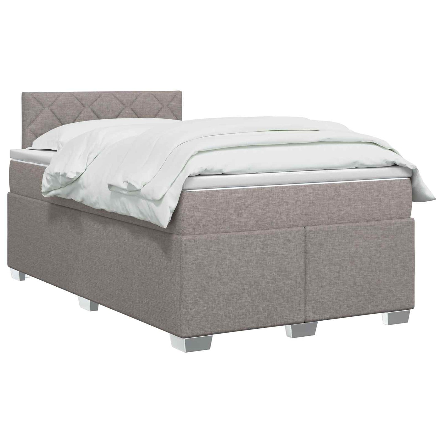Boxspring Bed met Matras en LED Taupe 120 x 200 cm Stof